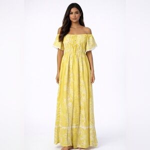 Vintage Tahiti Imports RARE 60’s Hawaiian Maxi Sun Dress Yellow